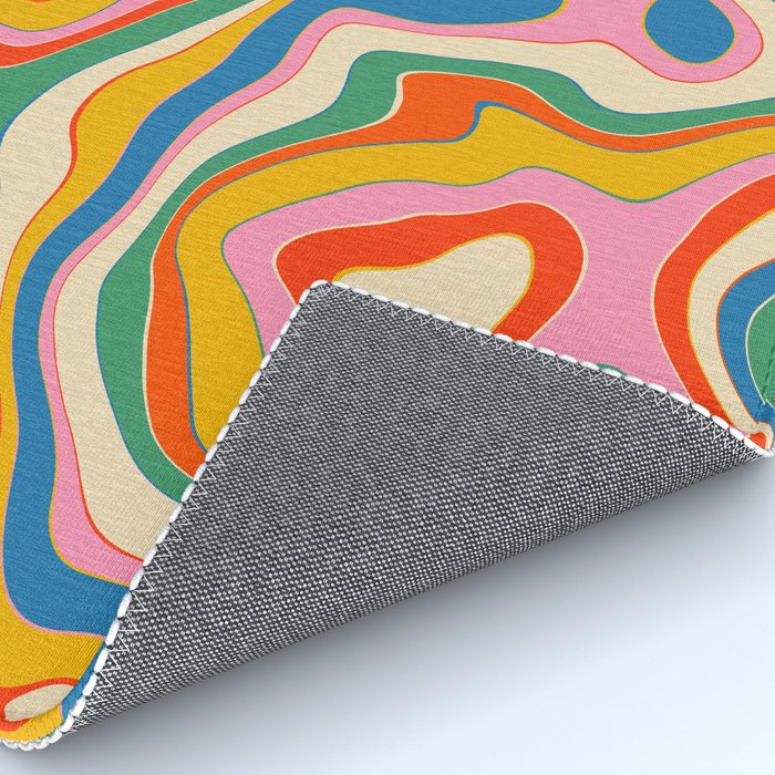 Trippy Rainbow Melt Colorful Abstract Pattern Rug Gallery Image 4