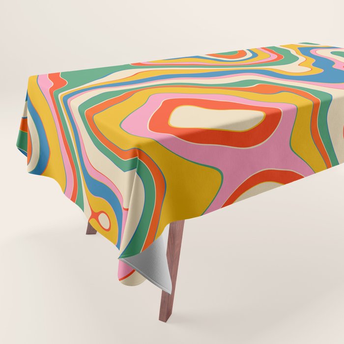 Trippy Rainbow Melt Colorful Abstract Pattern Tablecloth Gallery Image 1
