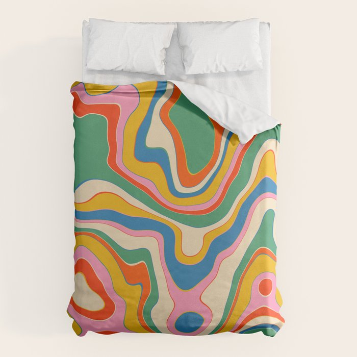 Trippy Rainbow Melt Colorful Abstract Pattern Duvet Cover Gallery Image 6
