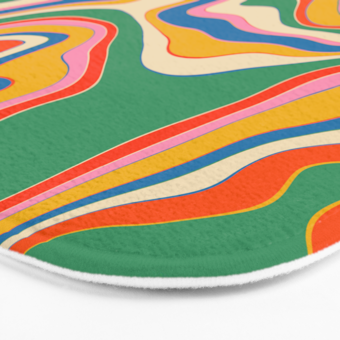 Trippy Rainbow Melt Colorful Abstract Pattern Bath Mat Gallery Image 3