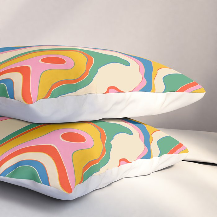 Trippy Rainbow Melt Colorful Abstract Pattern Pillow Sham Gallery Image 3
