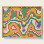 Trippy Rainbow Melt Colorful Abstract Pattern Serving Tray Gallery Image 1