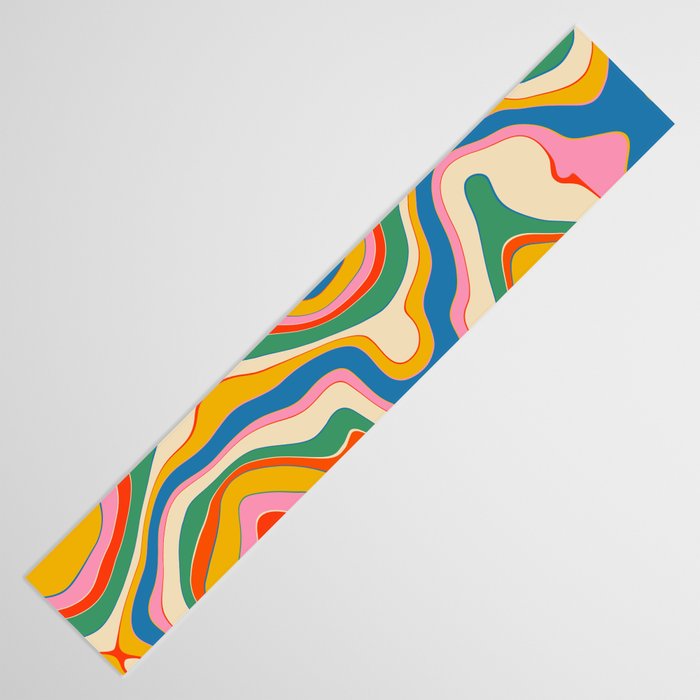Trippy Rainbow Melt Colorful Abstract Pattern Table Runner Gallery Image 3