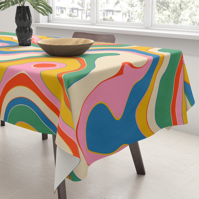Trippy Rainbow Melt Colorful Abstract Pattern Tablecloth Gallery Image 3