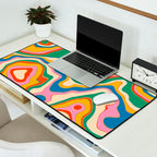 Trippy Rainbow Melt Colorful Abstract Pattern Desk Mat Gallery Image 2