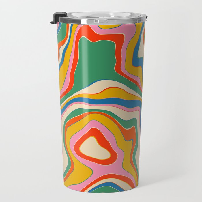 Trippy Rainbow Melt Colorful Abstract Pattern Travel Mug Gallery Image 3