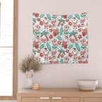 Mele Kalikimaka Hawaiian Christmas gingerbread cookies // white background Wall Tapestry Gallery Image 2