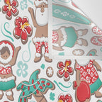 Mele Kalikimaka Hawaiian Christmas gingerbread cookies // white background Wall Tapestry Gallery Image 3