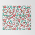 Mele Kalikimaka Hawaiian Christmas gingerbread cookies // white background Throw Blanket Gallery Image 2