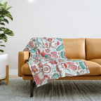 Mele Kalikimaka Hawaiian Christmas gingerbread cookies // white background Throw Blanket Gallery Image 1