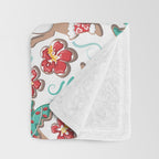 Mele Kalikimaka Hawaiian Christmas gingerbread cookies // white background Throw Blanket Gallery Image 3