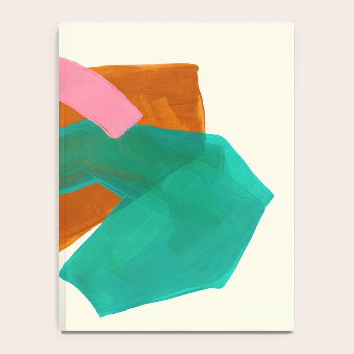 Ochre Pink Marine Green Fun Colorful Mid Century Modern Abstract Painting Shapes Pattern Notebook Gallery Image 4