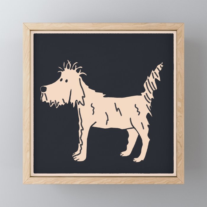 Little dog with cute hair Mini Art Print Gallery Image 1