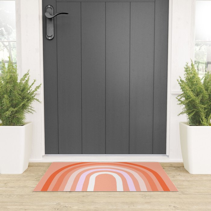 Rise above the Rainbow - Peachy pastels Welcome Mat Gallery Image 3