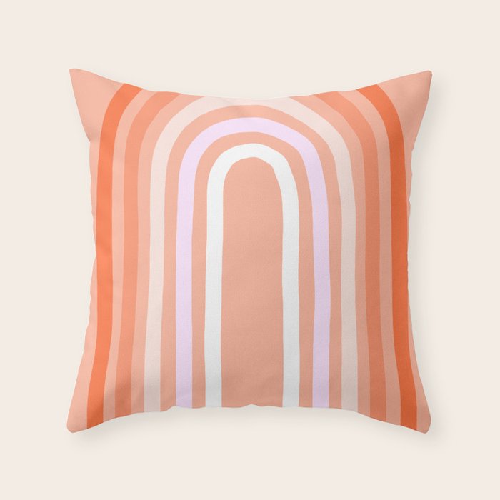 Rise above the Rainbow - Peachy pastels Throw Pillow Gallery Image 6