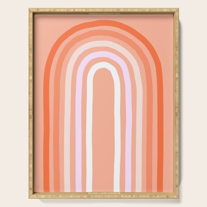 Rise above the Rainbow - Peachy pastels Serving Tray Gallery Image 1