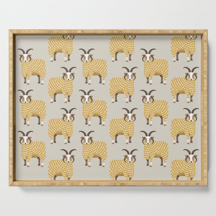 Whimsical Jacob Sheep Serving Tray Gallery Image 1