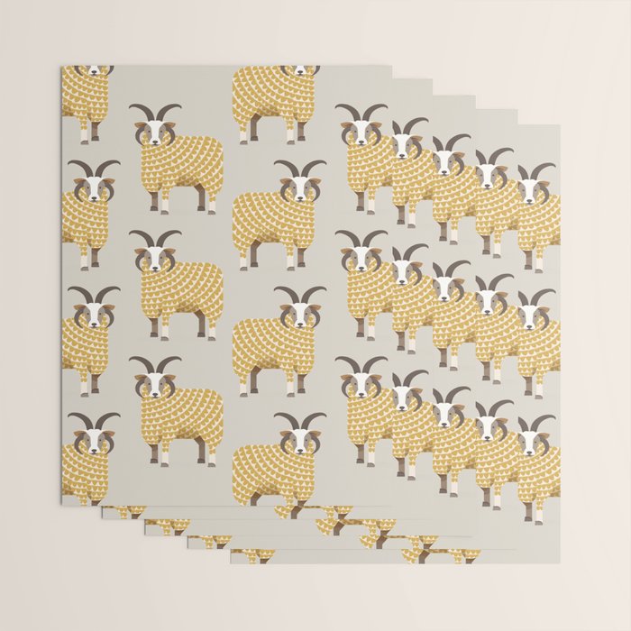 Whimsical Jacob Sheep Wrapping Paper Gallery Image 3