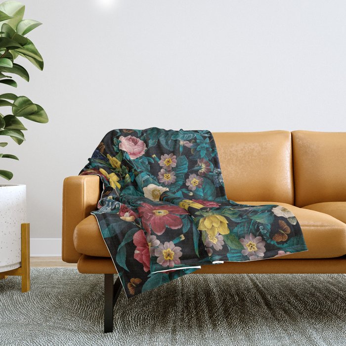 Night Garden XXV Throw Blanket Gallery Image 1