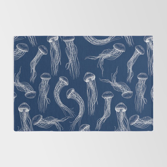Jellyfish Print - Navy Rug Gallery Image 2