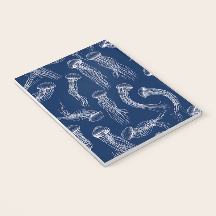 Jellyfish Print - Navy Notebook Gallery Image 3