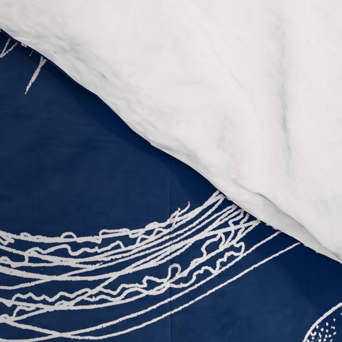 Jellyfish Print - Navy Comforter Gallery Image 4