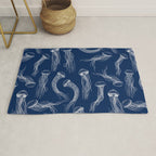 Jellyfish Print - Navy Rug Gallery Image 1