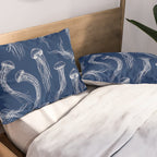Jellyfish Print - Navy Pillow Sham Gallery Image 2