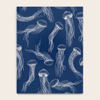Jellyfish Print - Navy Notebook Gallery Image 4