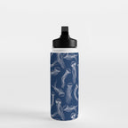 Jellyfish Print - Navy Water Bottle Gallery Image 3