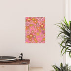 Groovy Retro Garden 60s 70s Floral Pattern in Pink and Orange Tones Poster Gallery Image 2