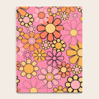 Groovy Retro Garden 60s 70s Floral Pattern in Pink and Orange Tones Notebook Gallery Image 4