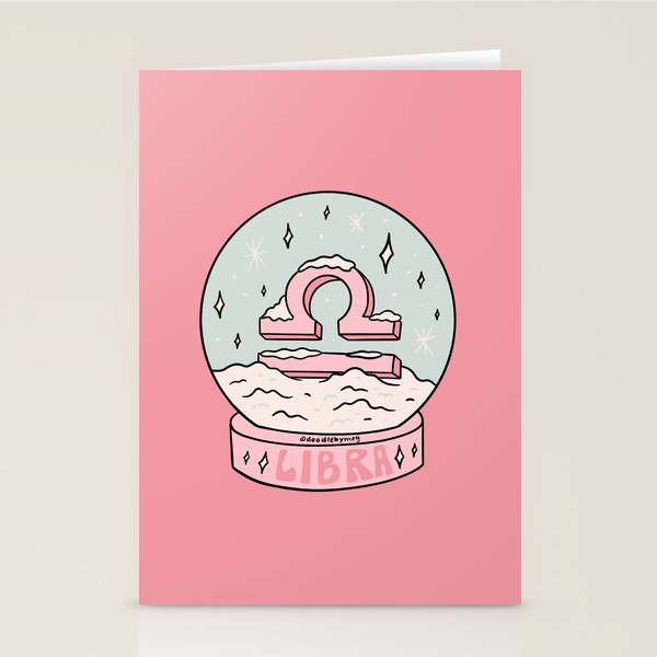Libra Snow Globe Stationery Card Gallery Image 2