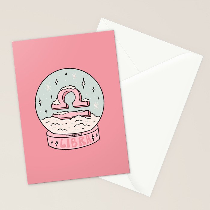 Libra Snow Globe Stationery Card Gallery Image 2