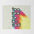 Too Rad To Be Sad - neon rainbow Throw Blanket Gallery Image 2