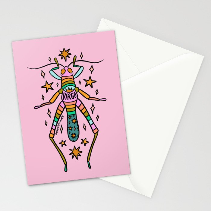 Virgo Grasshopper Stationery Card Gallery Image 2