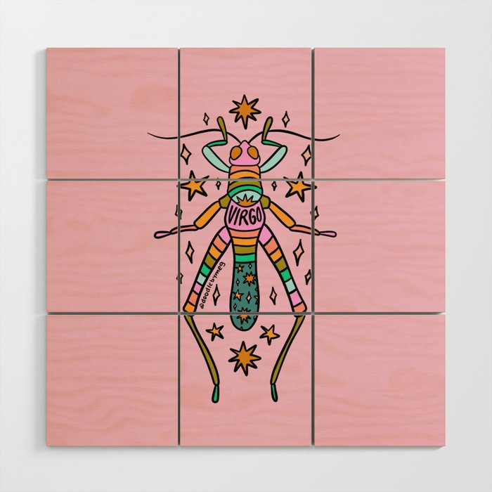 Virgo Grasshopper Wood Wall Art Gallery Image 1