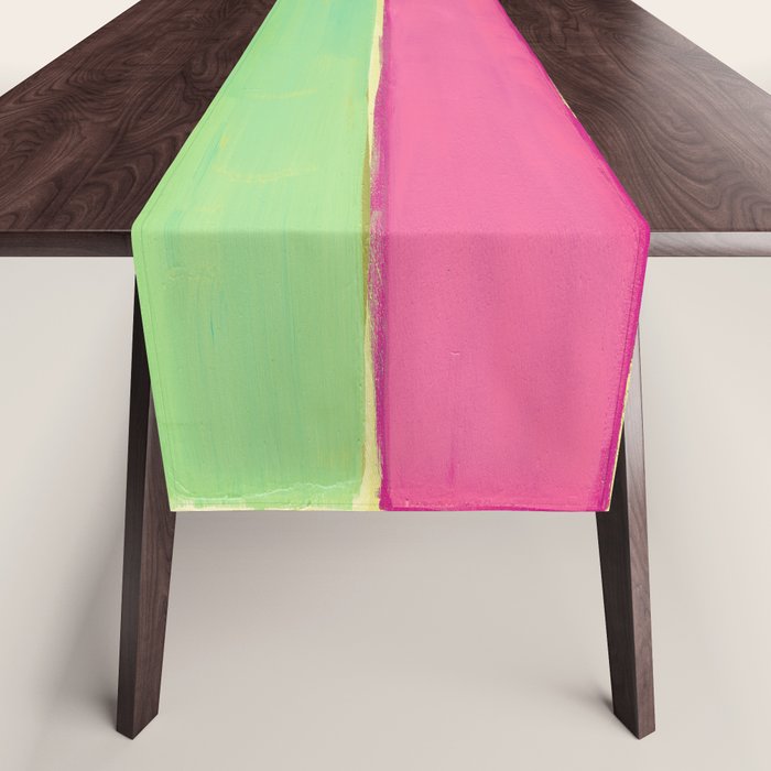 Peacock and Magenta Stripe Art Table Runner Gallery Image 1
