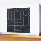 Deco Geometric 04 Black Wall Mural Gallery Image 2