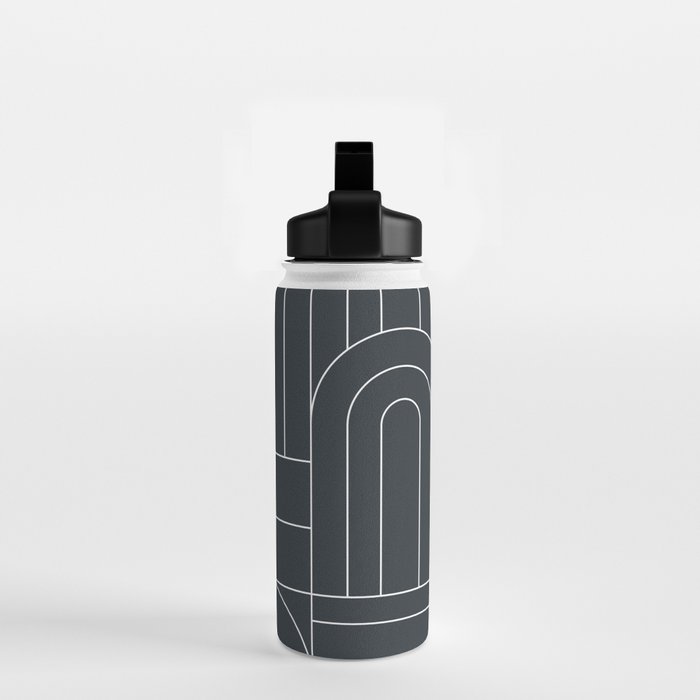 Deco Geometric 04 Black Water Bottle Gallery Image 2