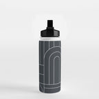 Deco Geometric 04 Black Water Bottle Gallery Image 2