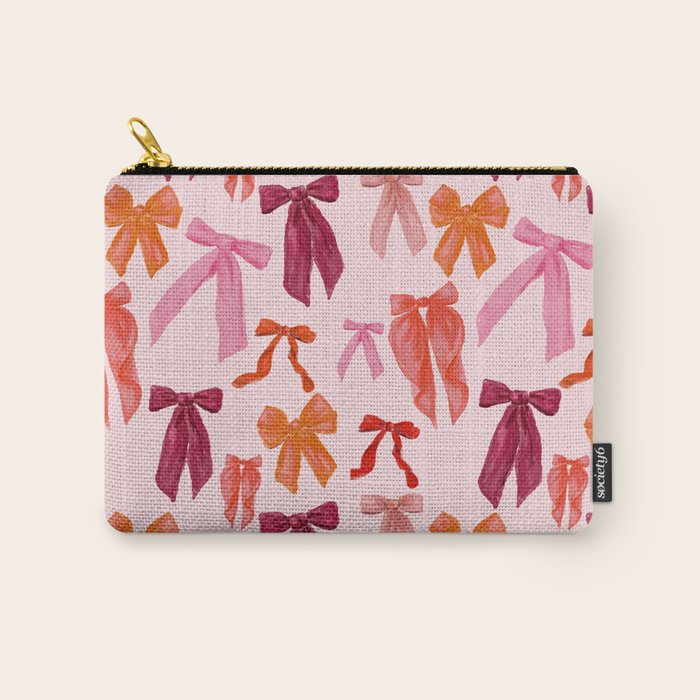 Vibrant Red Watercolor Bow  Carry All Pouch Gallery Image 1