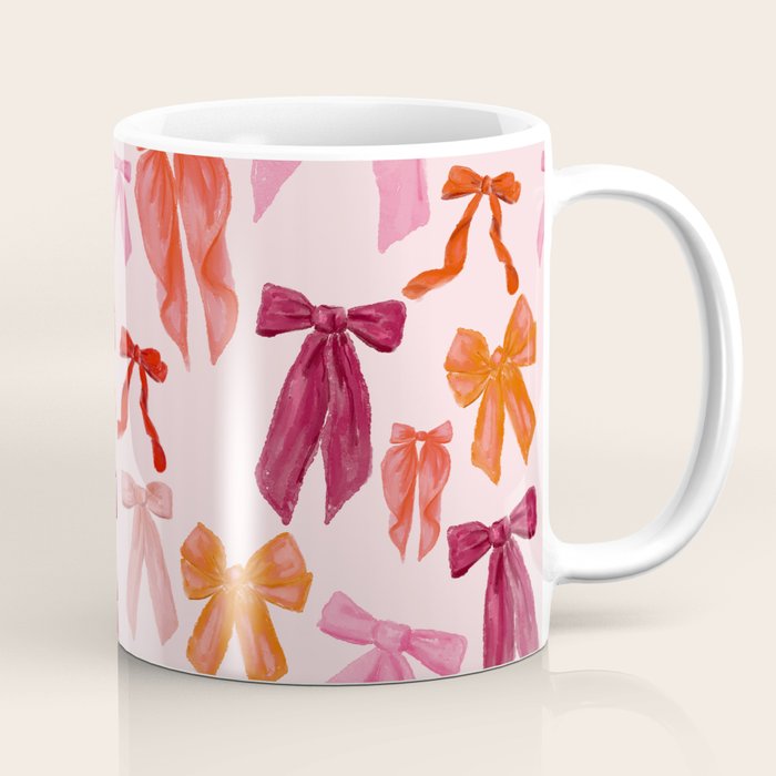 Vibrant Red Watercolor Bow  Coffee Mug Gallery Image 1
