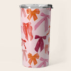 Vibrant Red Watercolor Bow  Travel Mug Gallery Image 2