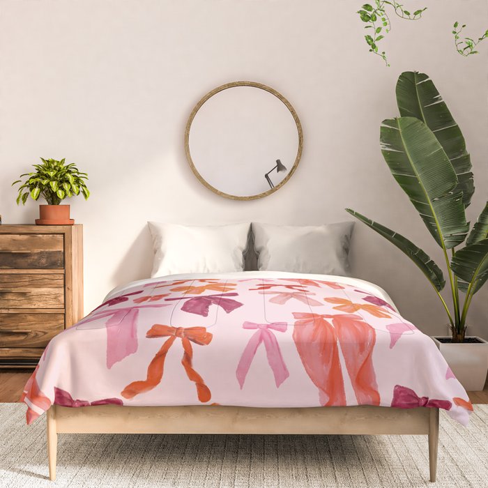 Vibrant Red Watercolor Bow  Comforter Gallery Image 3