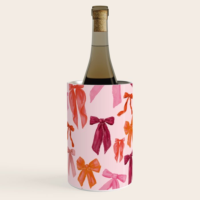 Vibrant Red Watercolor Bow  Wine Chiller Gallery Image 2