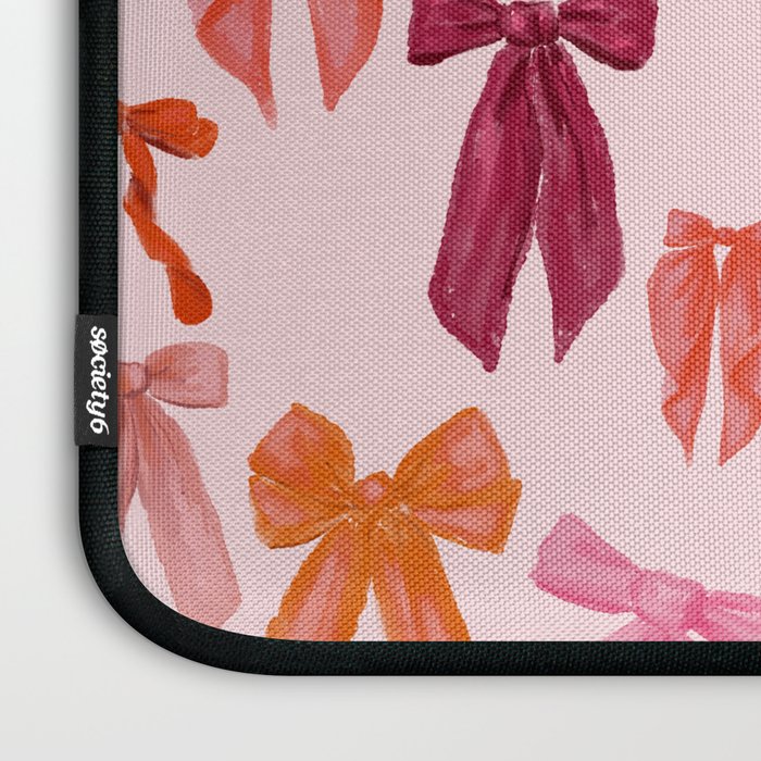 Vibrant Red Watercolor Bow  Laptop Sleeve Gallery Image 3