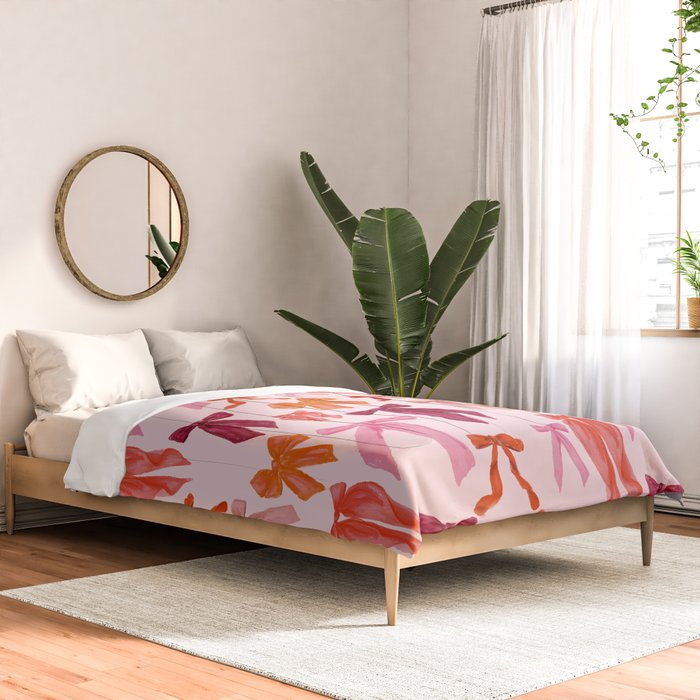 Vibrant Red Watercolor Bow  Comforter Gallery Image 2
