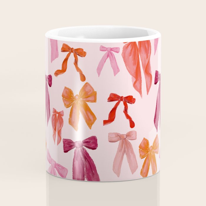 Vibrant Red Watercolor Bow  Coffee Mug Gallery Image 4