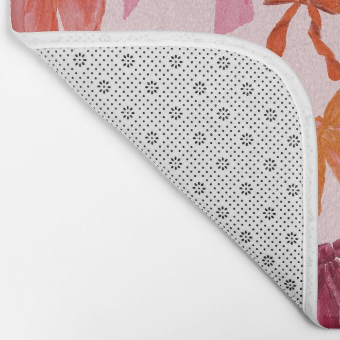 Vibrant Red Watercolor Bow  Bath Mat Gallery Image 2